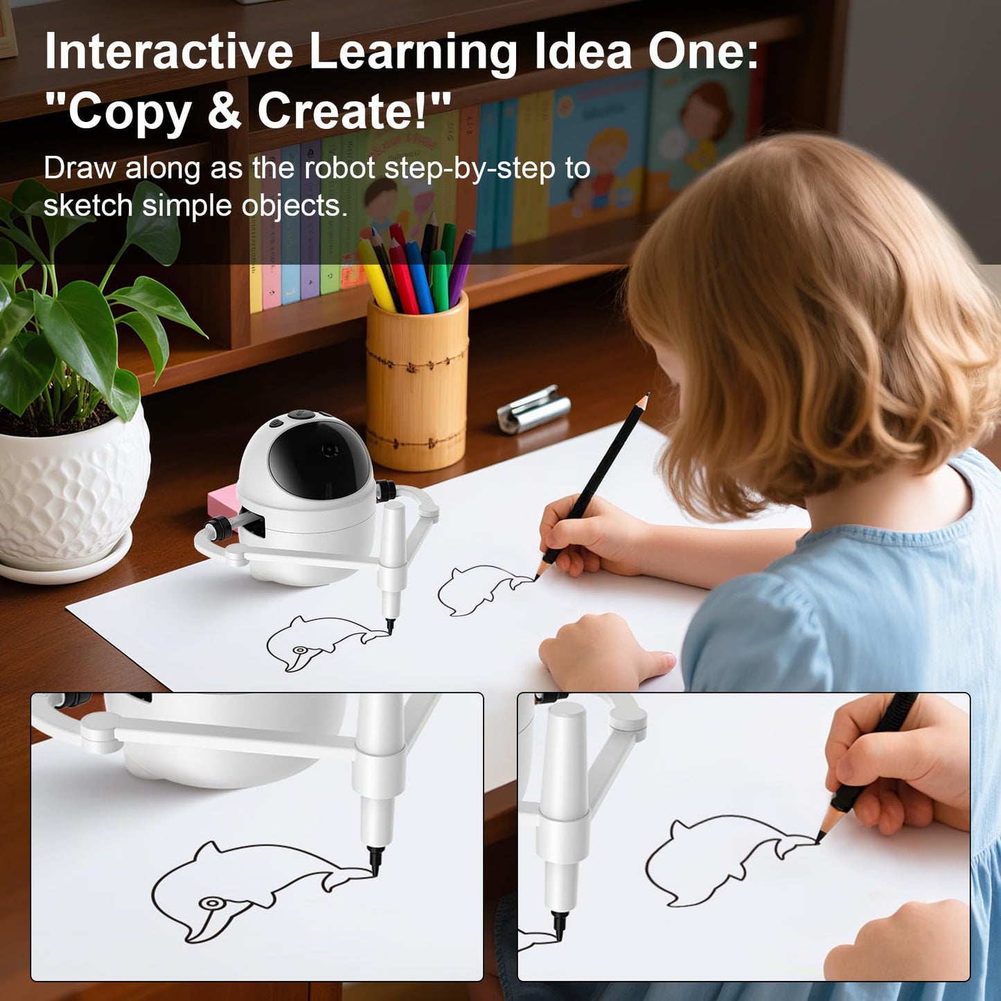 BiBiSi Drawing Robot for Kids – Montessori-Inspired Educational Toy with 150 Cards