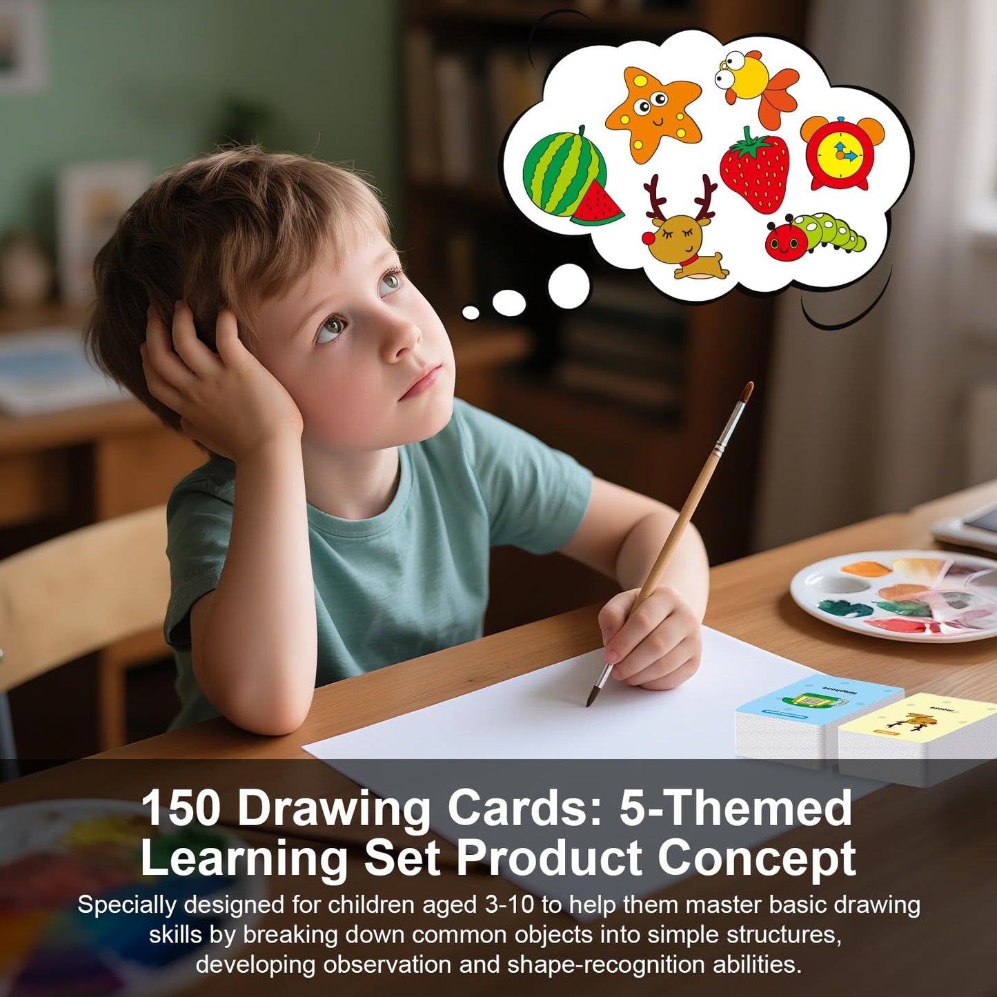 BiBiSi Drawing Robot for Kids – Montessori-Inspired Educational Toy with 150 Cards