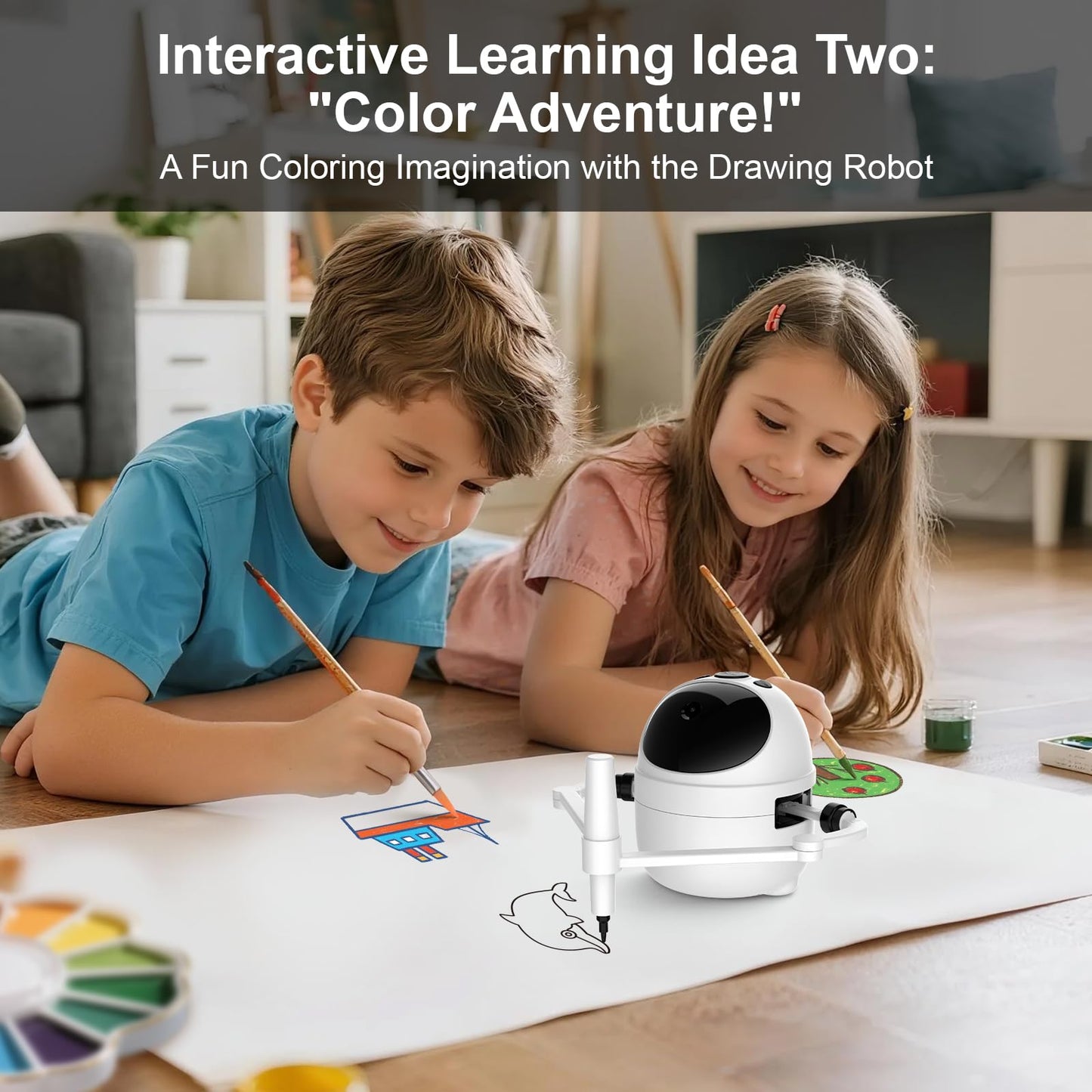 BiBiSi Drawing Robot for Kids – Montessori-Inspired Educational Toy with 150 Cards
