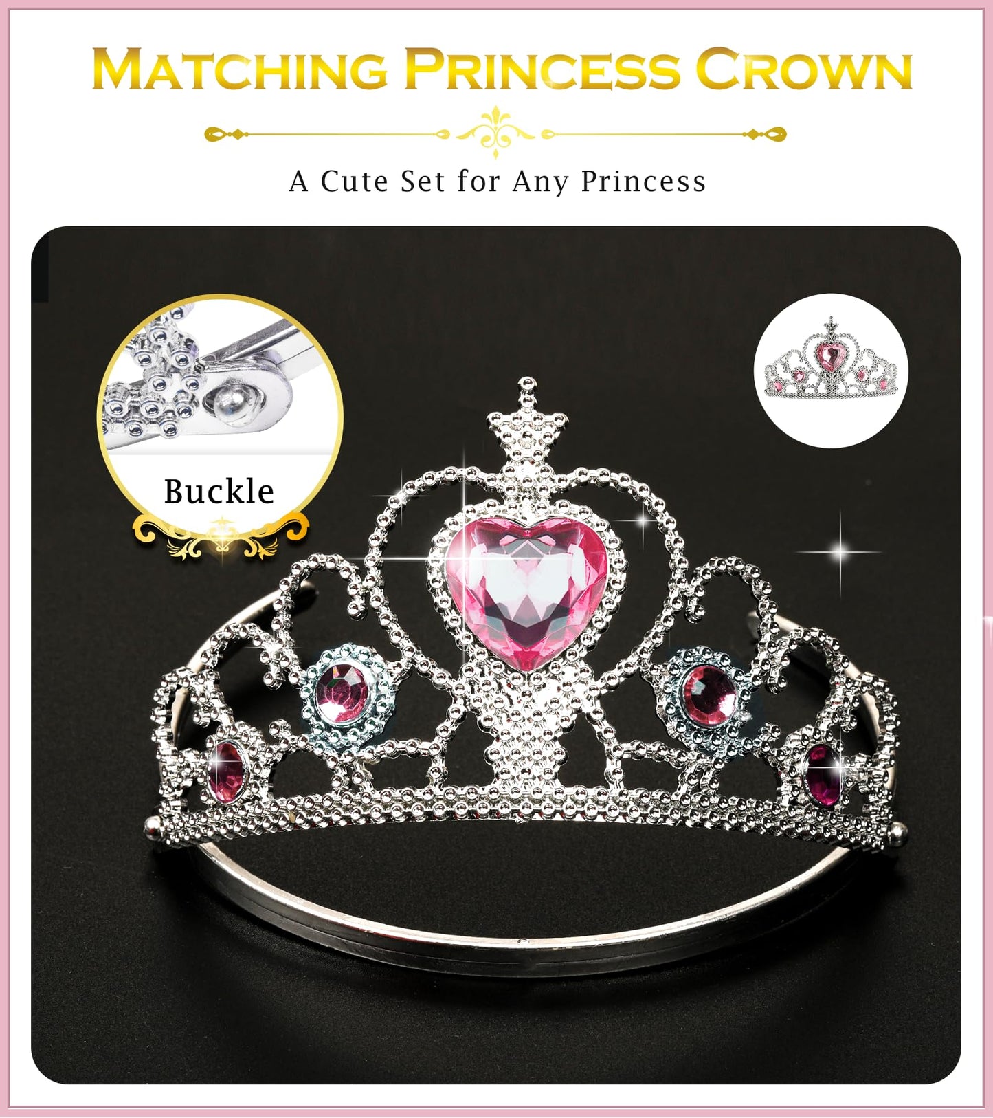 BIBUTY Princess Crown and Wand Dress Up Set for Girls | Ages 3–6