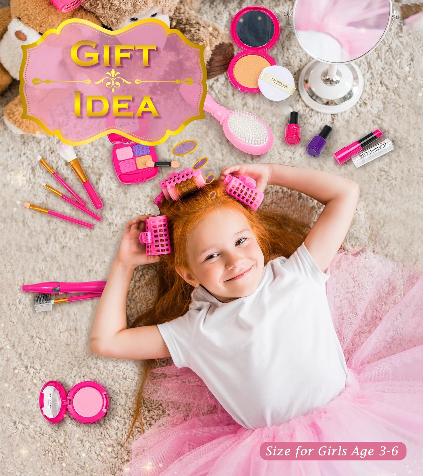 BIBUTY Kids Makeup Kit - Princess Dress-Up Shoes, Crowns & Handbag (Ages 3-6)
