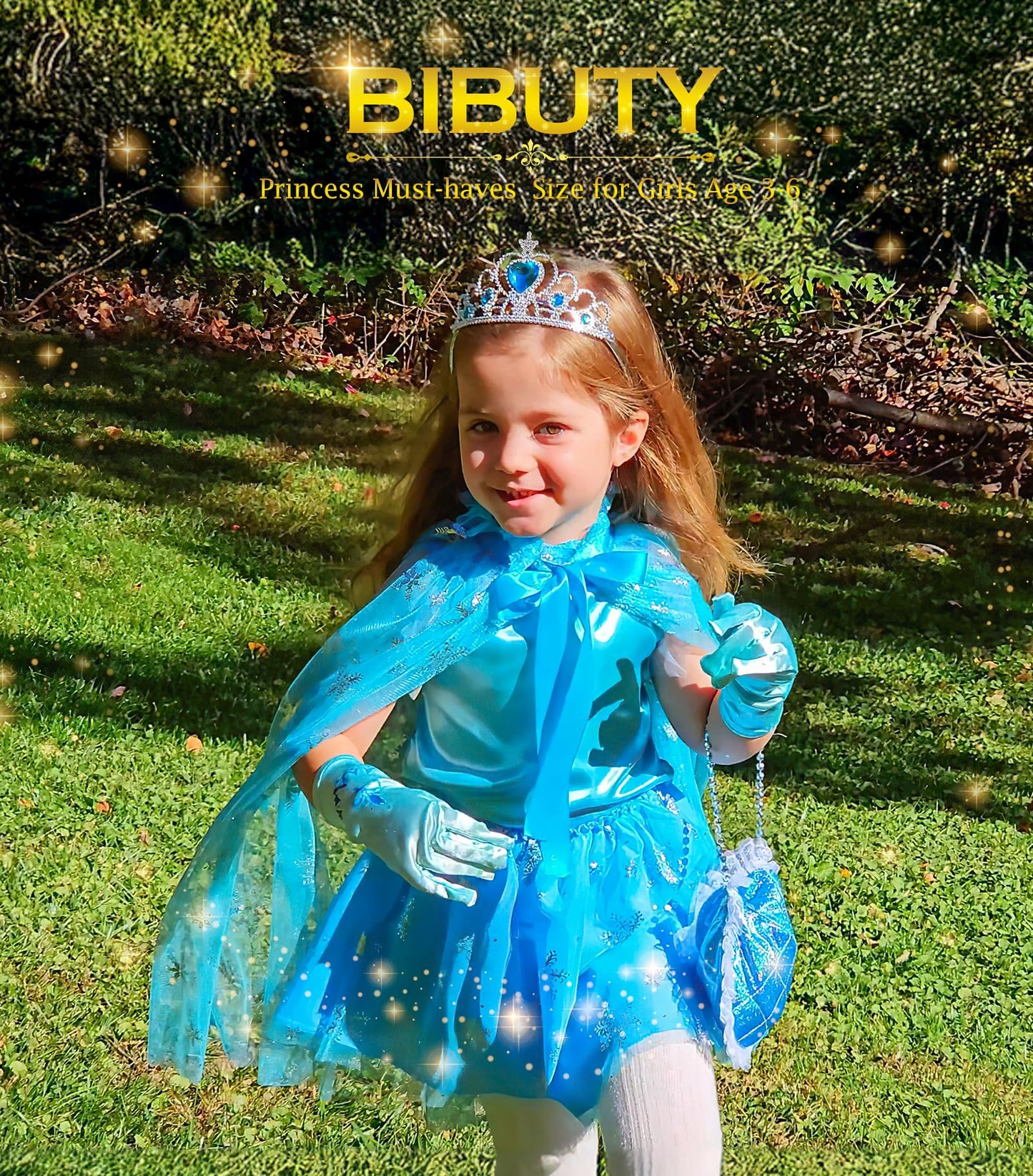 BIBUTY Kids Makeup Kit for Girls – Princess Dress Up Set with Cape, Crown & Shoes (Ages 3-6)