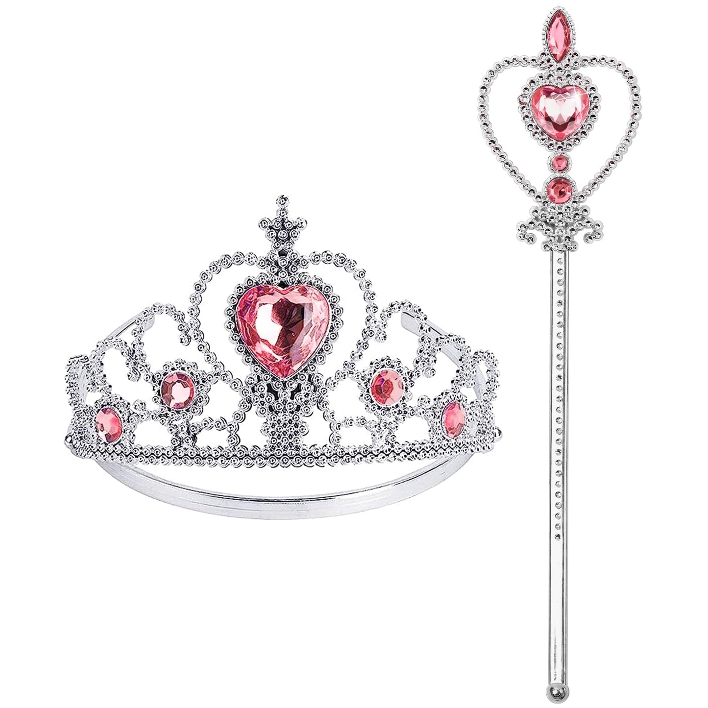 BIBUTY Princess Crown and Wand Dress Up Set for Girls | Ages 3–6