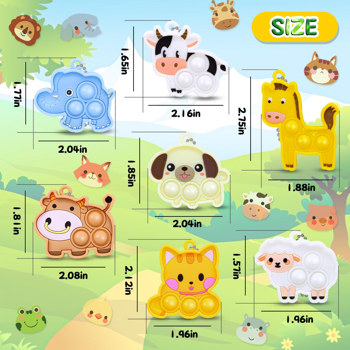 BicMan 30pcs Mini Pop It Keychain Set – Party Favors & Stocking Stuffers