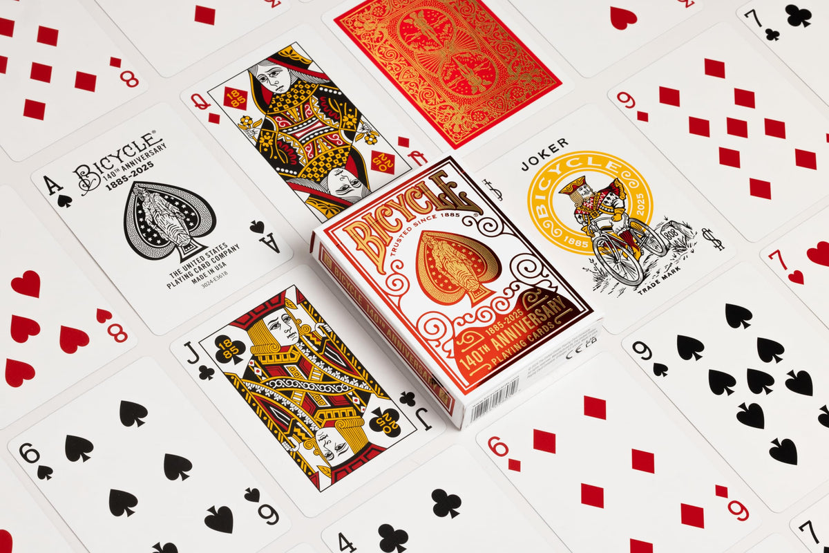 Bicycle 140th Anniversary Playing Cards — Special Edition 1885 Design, Red & Gold Foil
