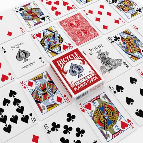 Bicycle Rider Back Standard Index Playing Cards – 12-Deck Bulk Pack (Poker Size, Red & Blue Backs)