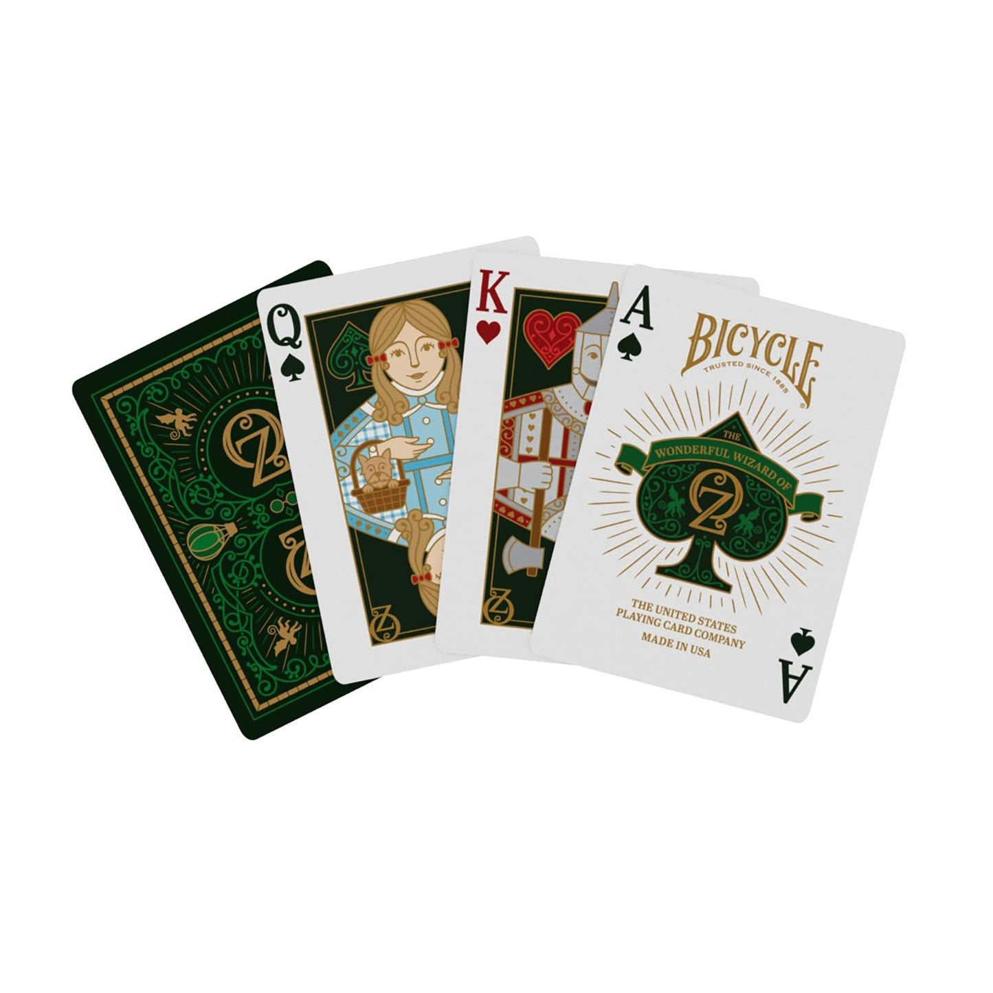 Bicycle Wizard of Oz Playing Cards – Emerald & Gold Deck by USPC