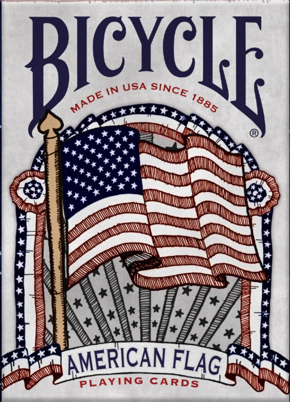 Bicycle American Flag Poker Size Playing Cards – Standard Index (1036202) USA-made