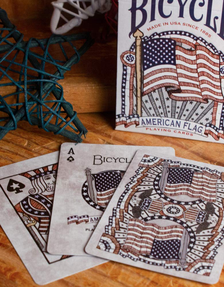 Bicycle American Flag Poker Size Playing Cards – Standard Index (1036202) USA-made