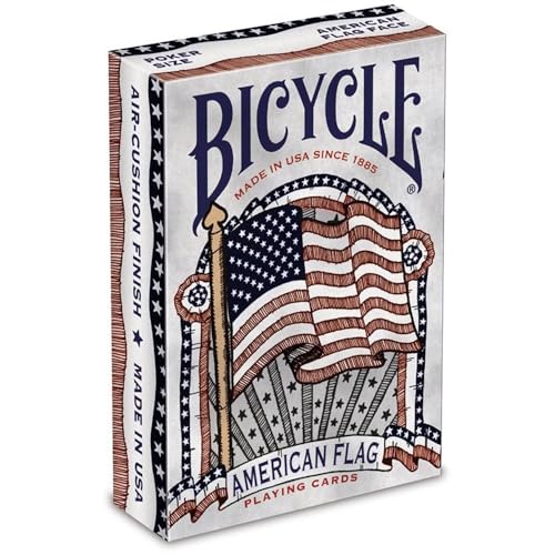 Bicycle American Flag Poker Size Playing Cards – Standard Index (1036202) USA-made