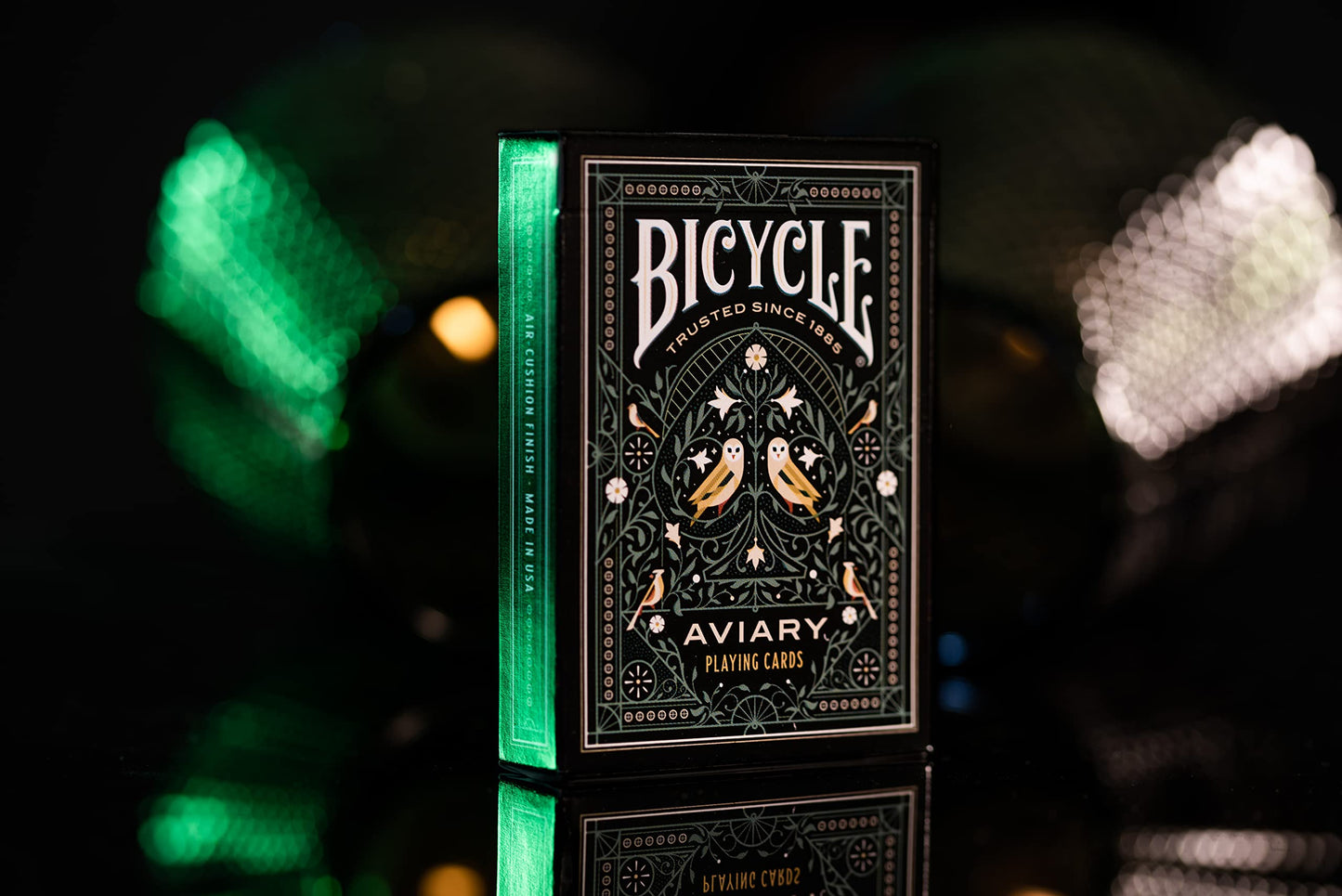 Bicycle Aviary Teal Playing Cards – Custom Bird Illustration Deck