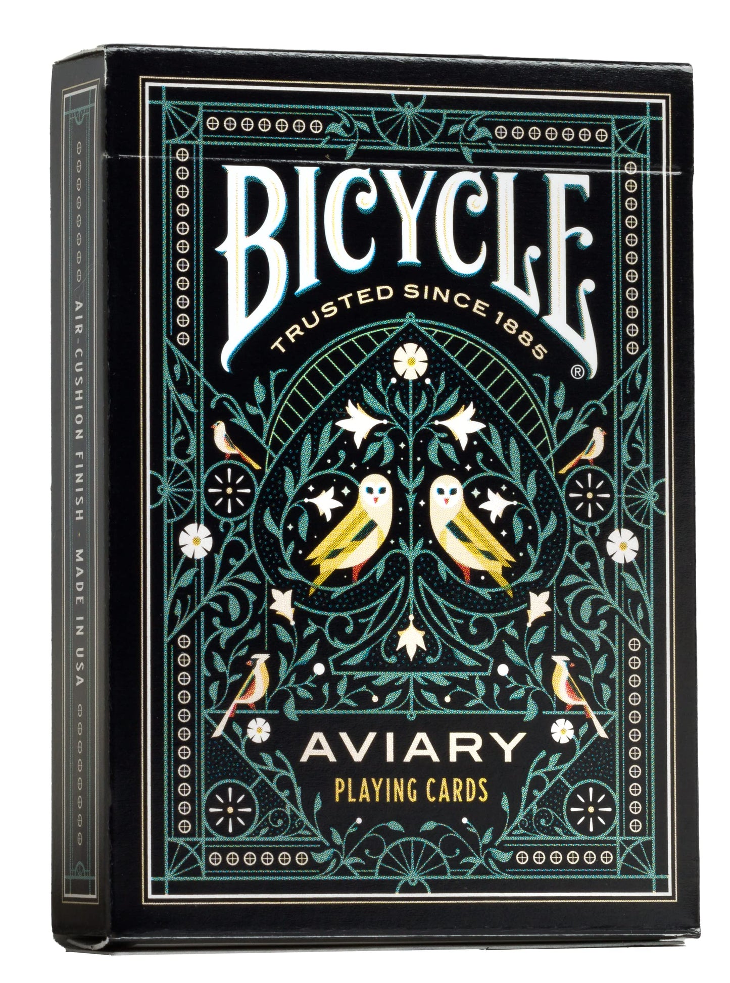 Bicycle Aviary Teal Playing Cards – Custom Bird Illustration Deck