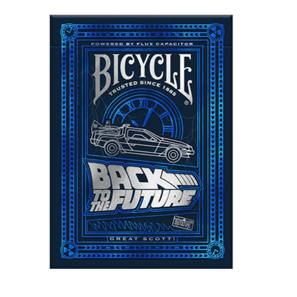 Bicycle Back To The Future Playing Cards – Premium Foil, Metallic Blue (1 Pack)
