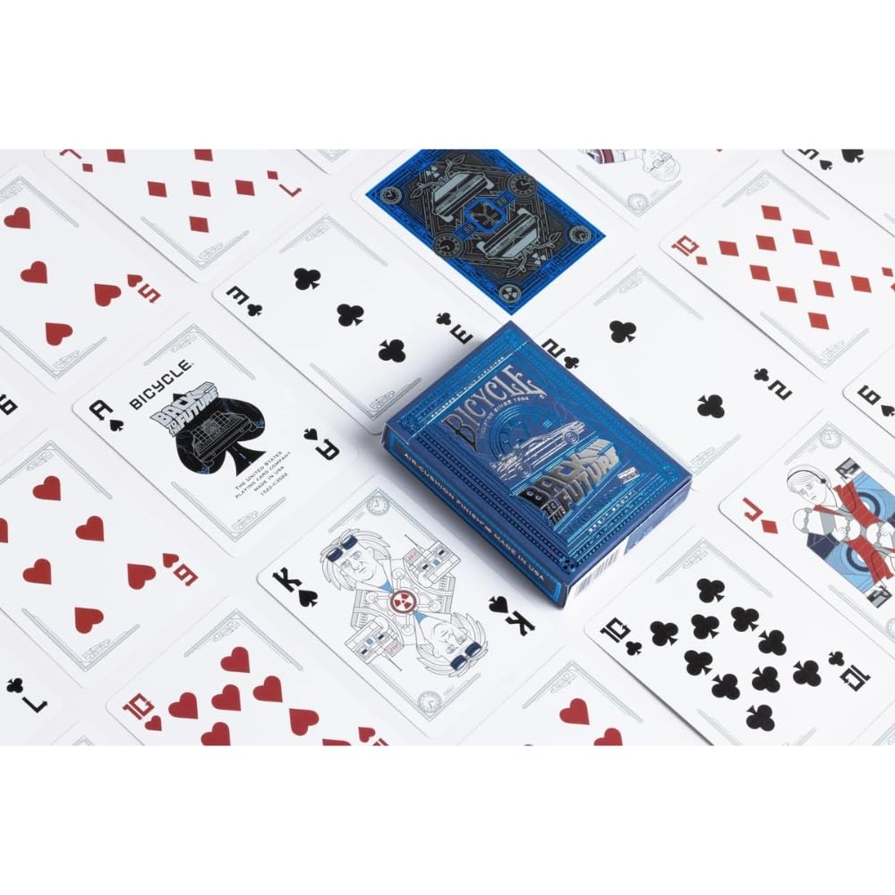 Bicycle Back To The Future Playing Cards – Premium Foil, Metallic Blue (1 Pack)