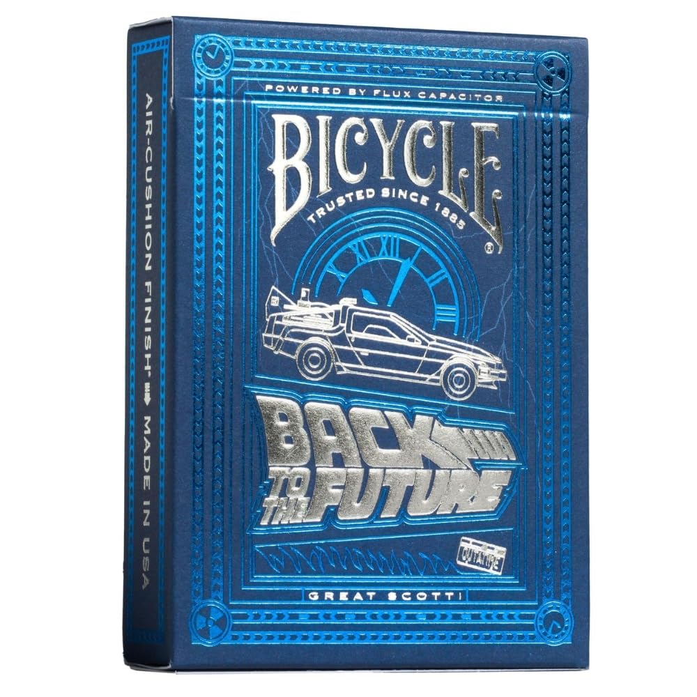 Bicycle Back To The Future Playing Cards – Premium Foil, Metallic Blue (1 Pack)