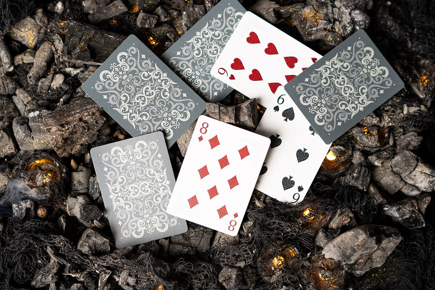 Bicycle Cinder Premium Playing Cards – Silver Smoke Foil, 1 Deck