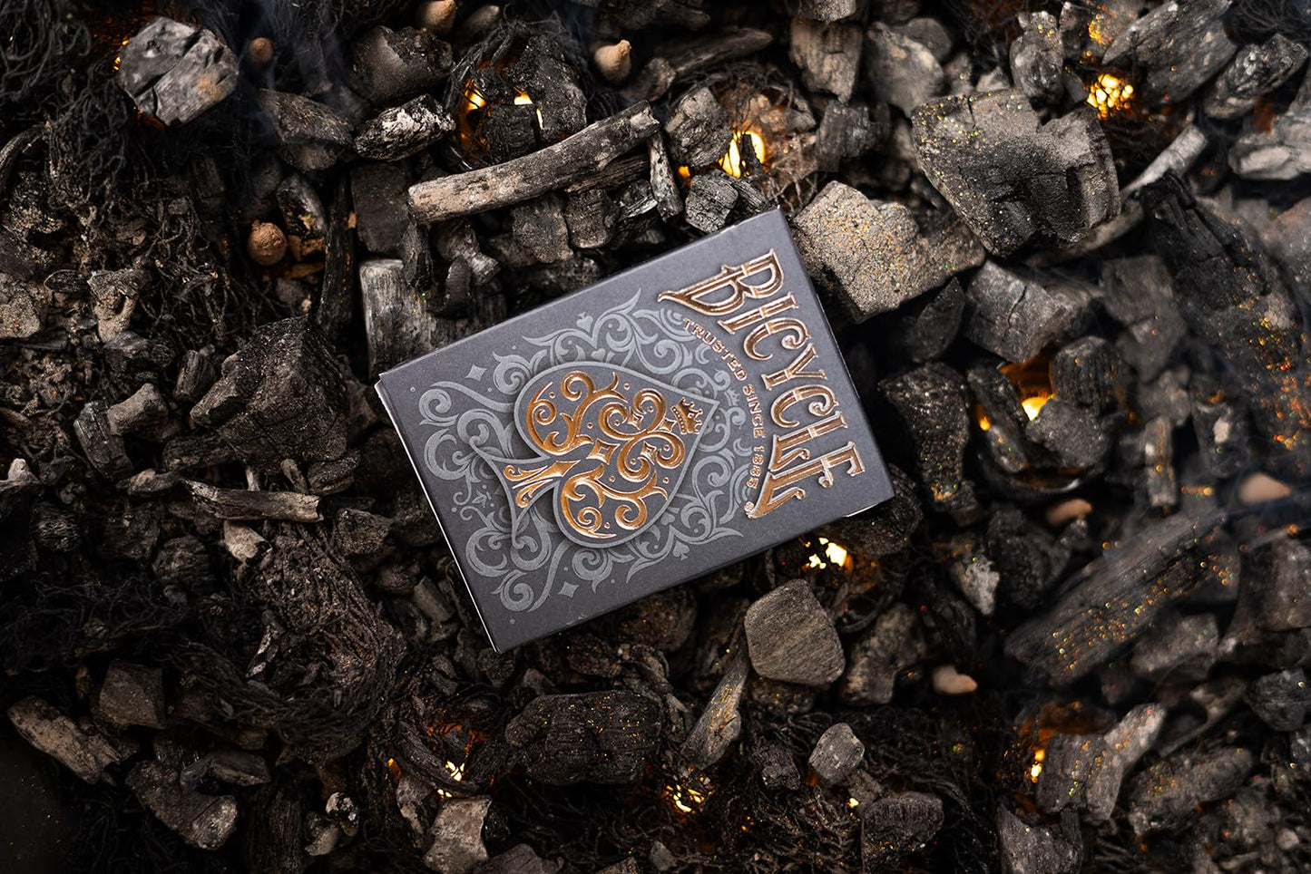 Bicycle Cinder Premium Playing Cards – Silver Smoke Foil, 1 Deck