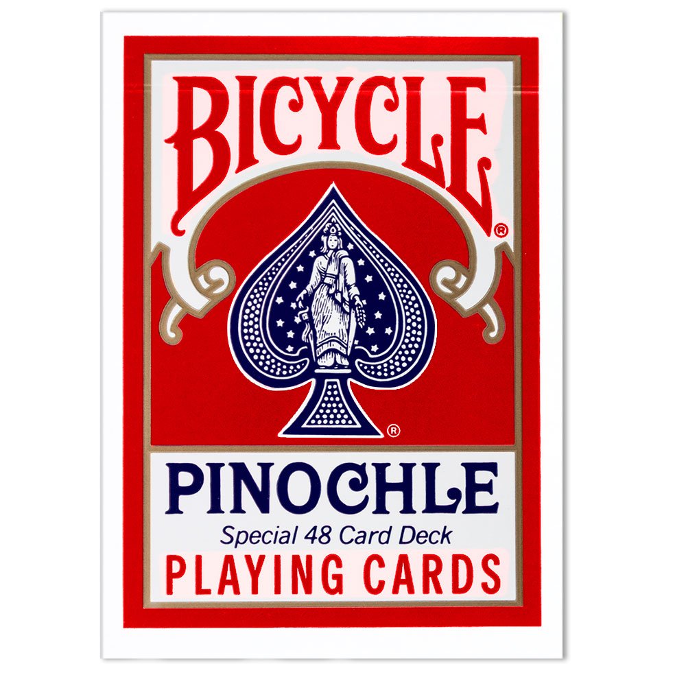 Bicycle Deluxe Pinochle Decks – 1 Dozen (6 Blue & 6 Red) Jumbo Index