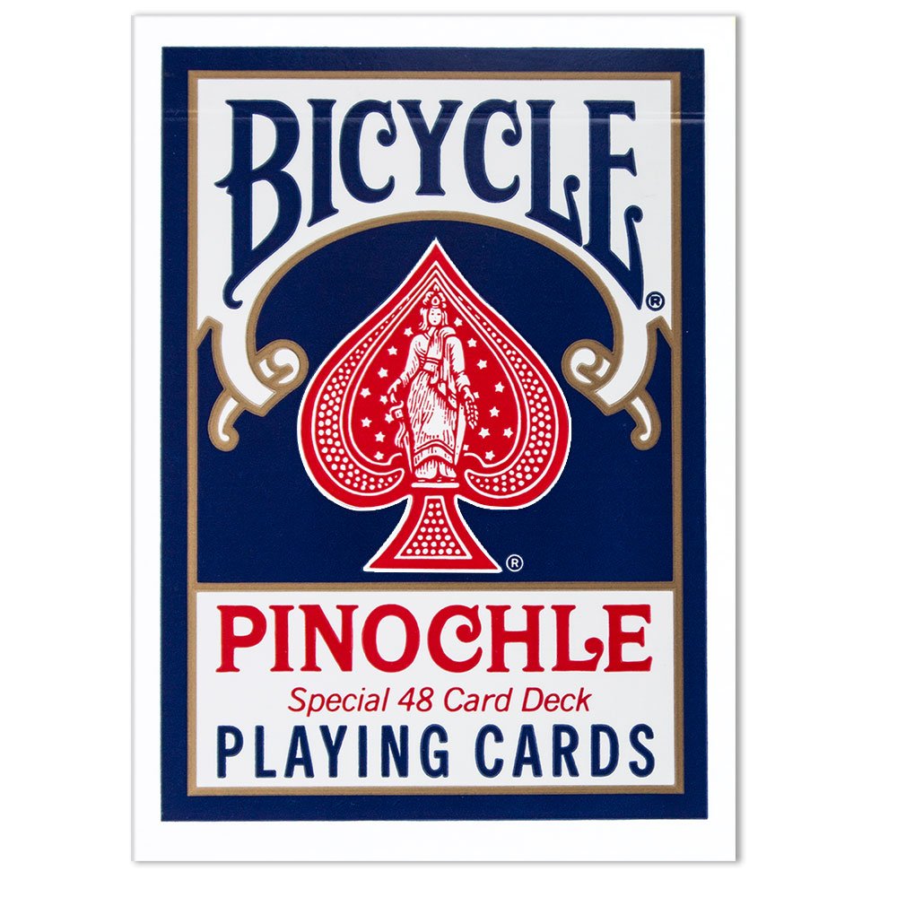 Bicycle Deluxe Pinochle Decks – 1 Dozen (6 Blue & 6 Red) Jumbo Index