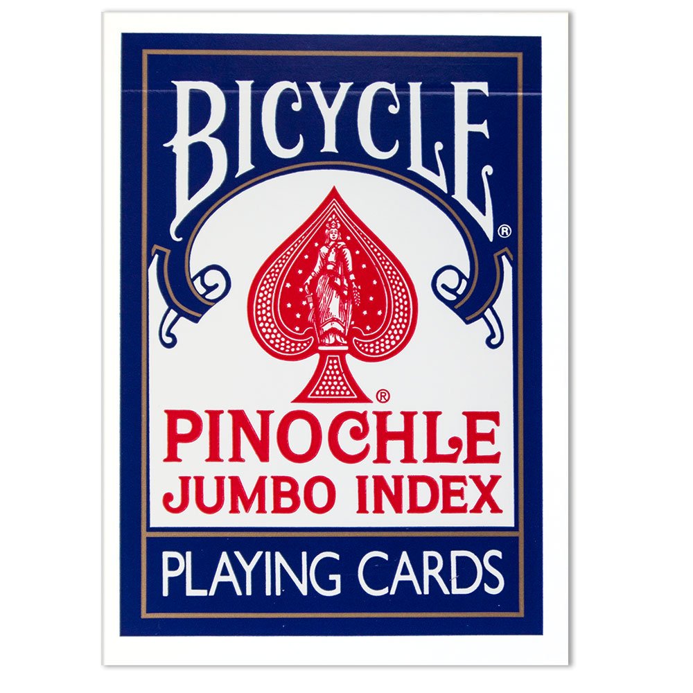 Bicycle Deluxe Pinochle Jumbo Index – 1 Dozen Decks (6 Red, 6 Blue)