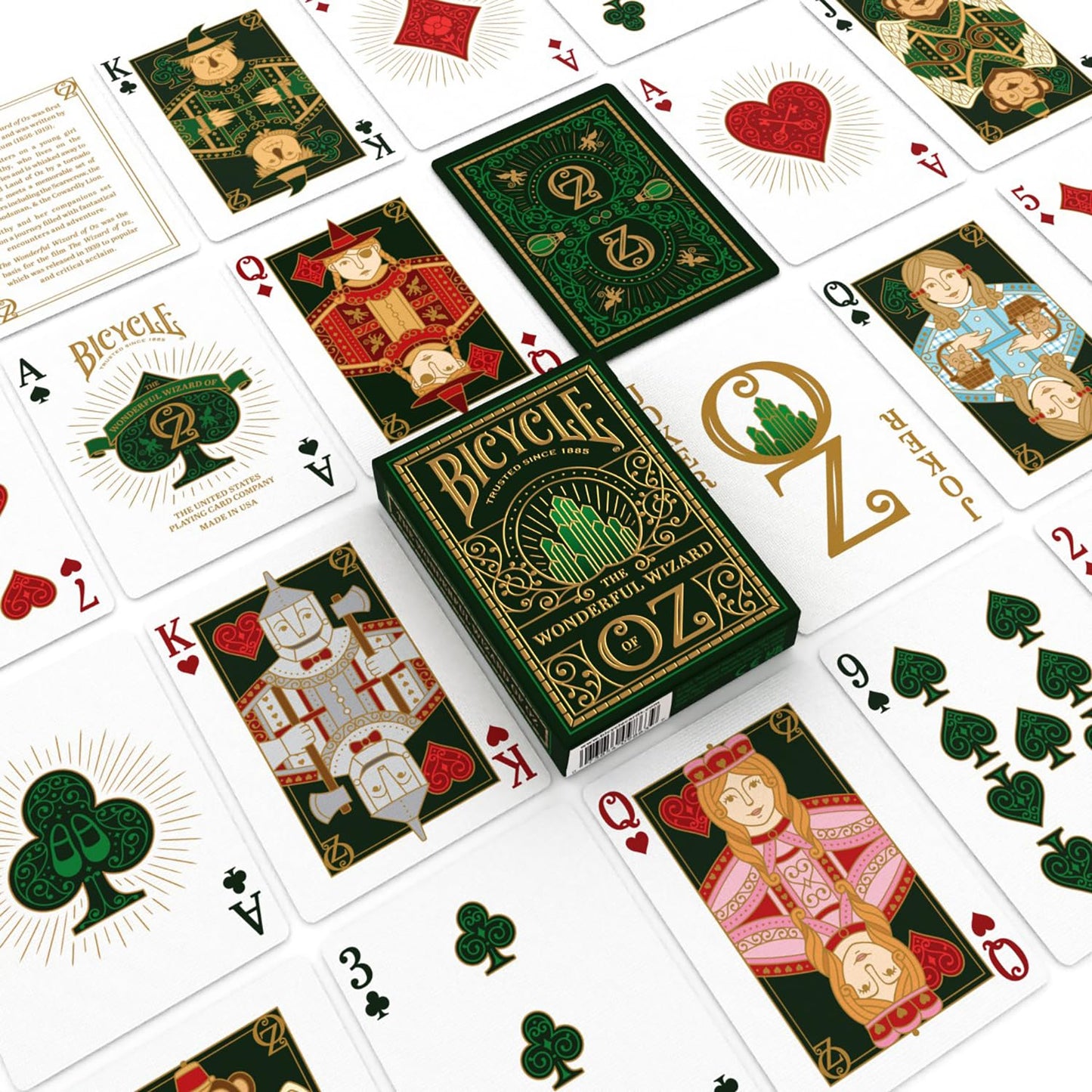 Bicycle Wizard of Oz Playing Cards – Emerald & Gold Deck by USPC