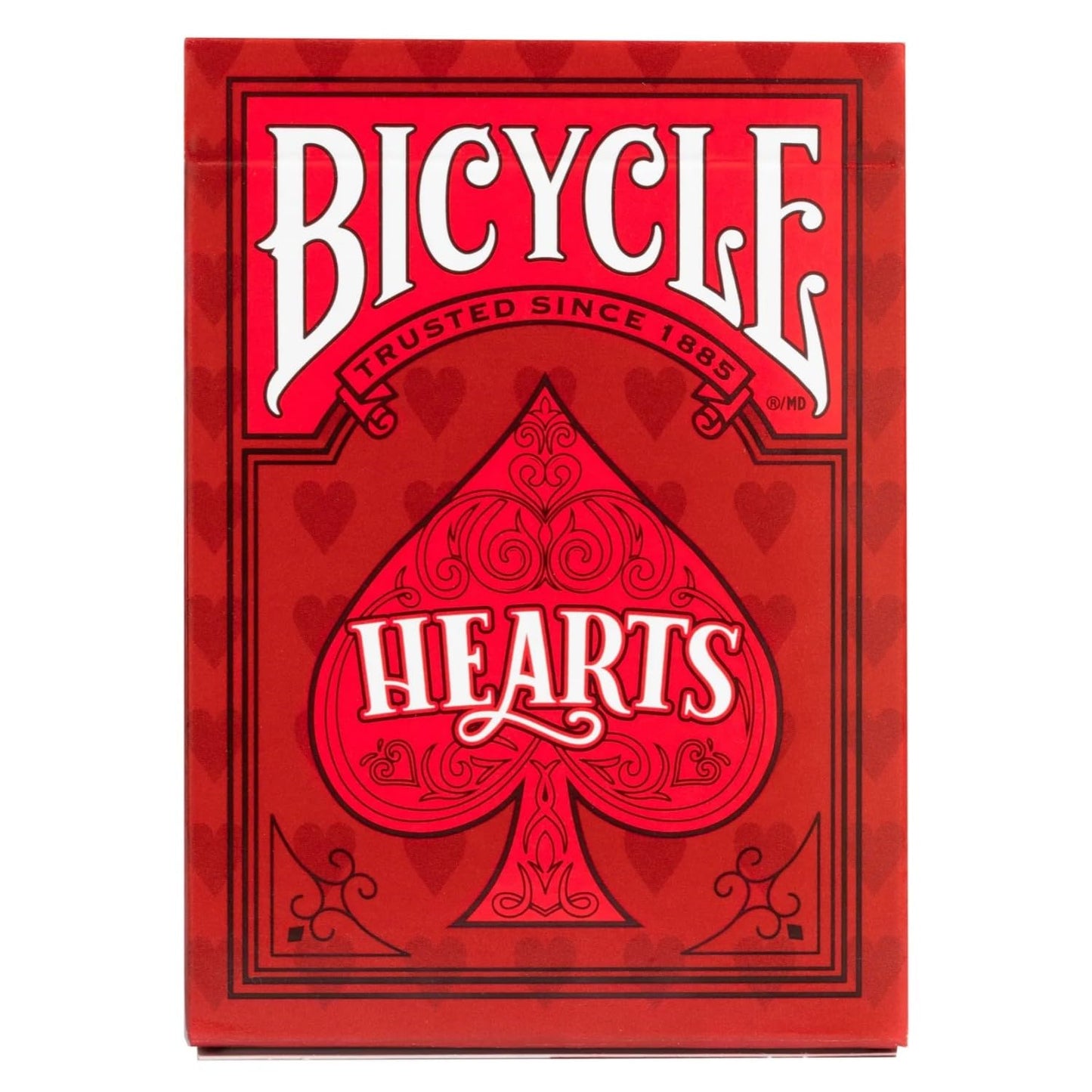 Bicycle Hearts Playing Cards – Highlighted Cards, Hearts Rules, Delorean Back Design (Poker Size)