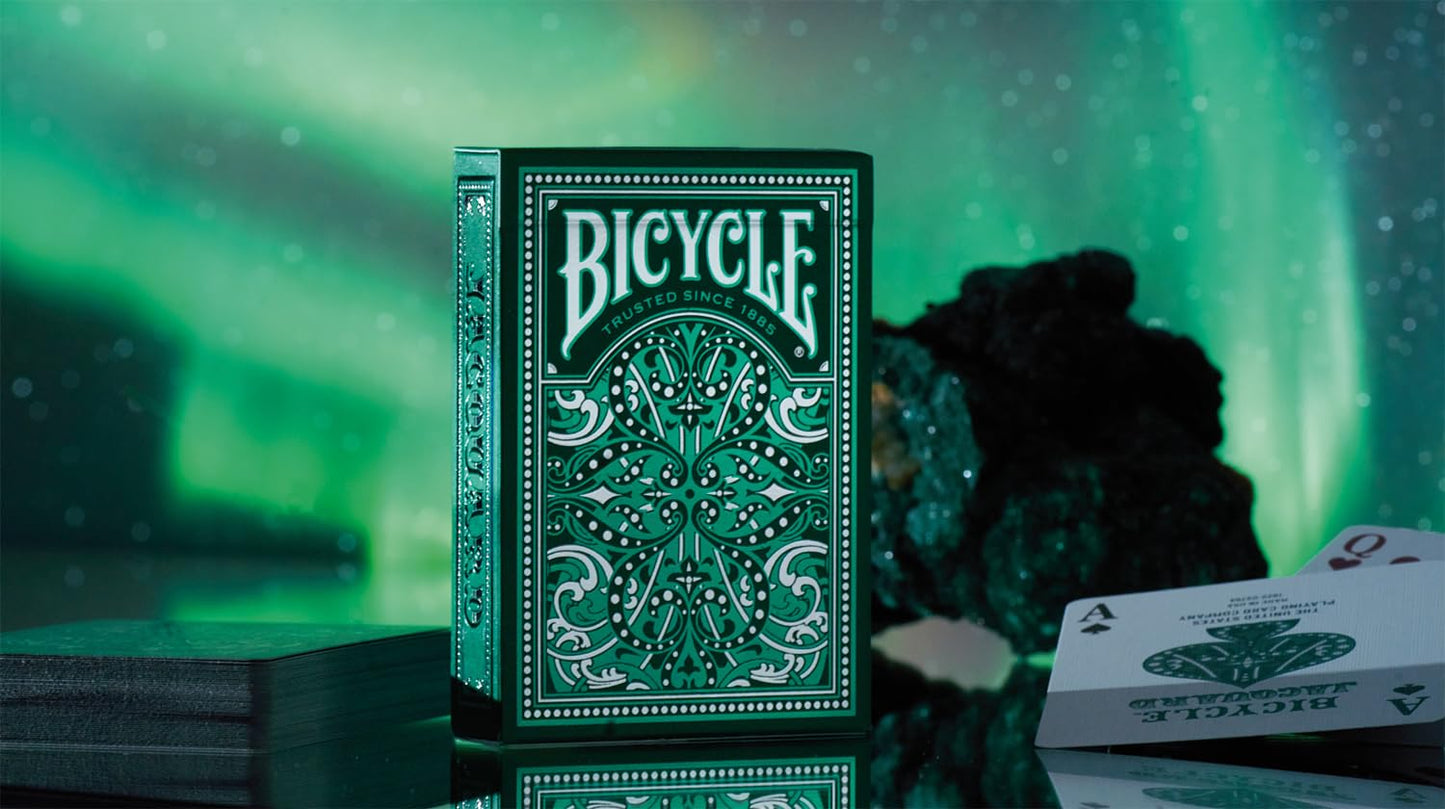 Bicycle Jacquard Premium Playing Cards – Emerald Green & Silver, 1 Deck