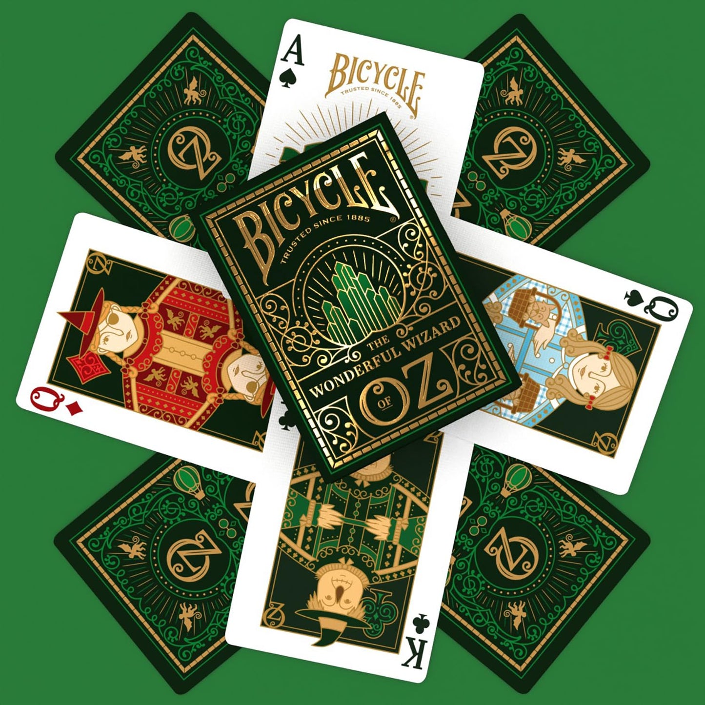 Bicycle Wizard of Oz Playing Cards – Emerald & Gold Deck by USPC