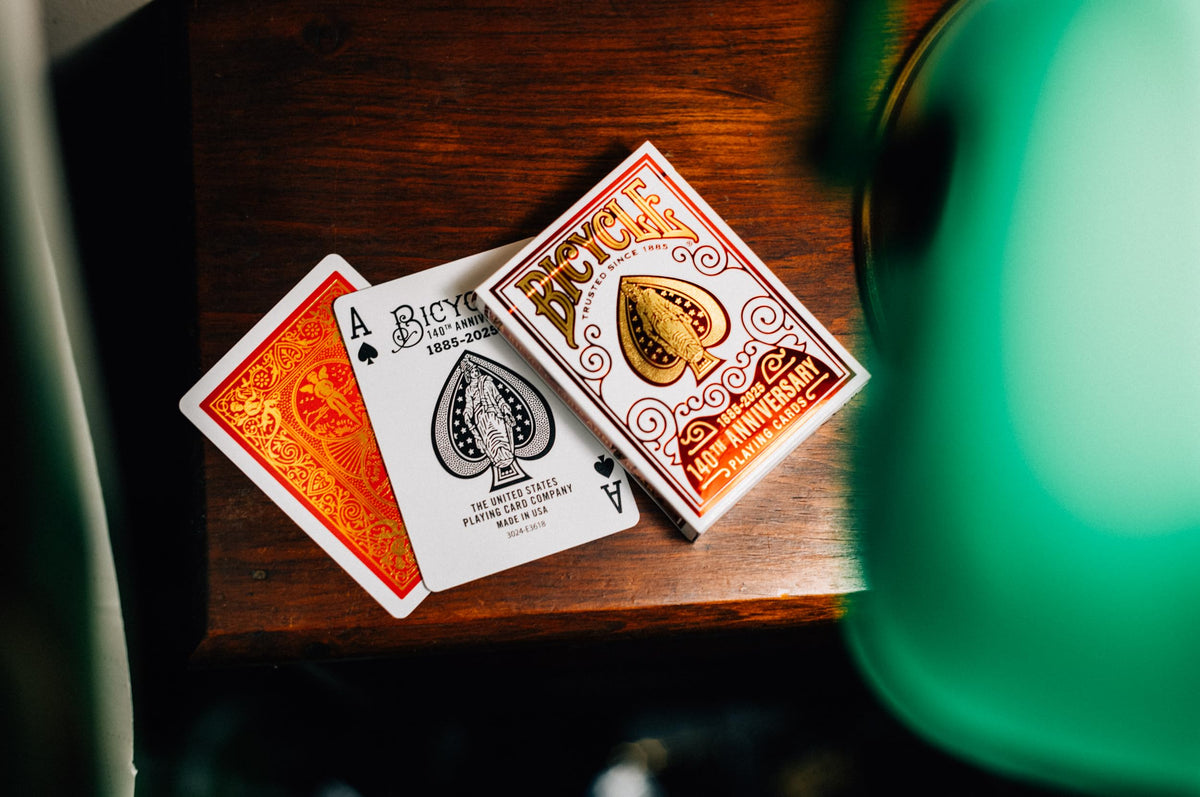 Bicycle 140th Anniversary Playing Cards — Special Edition 1885 Design, Red & Gold Foil