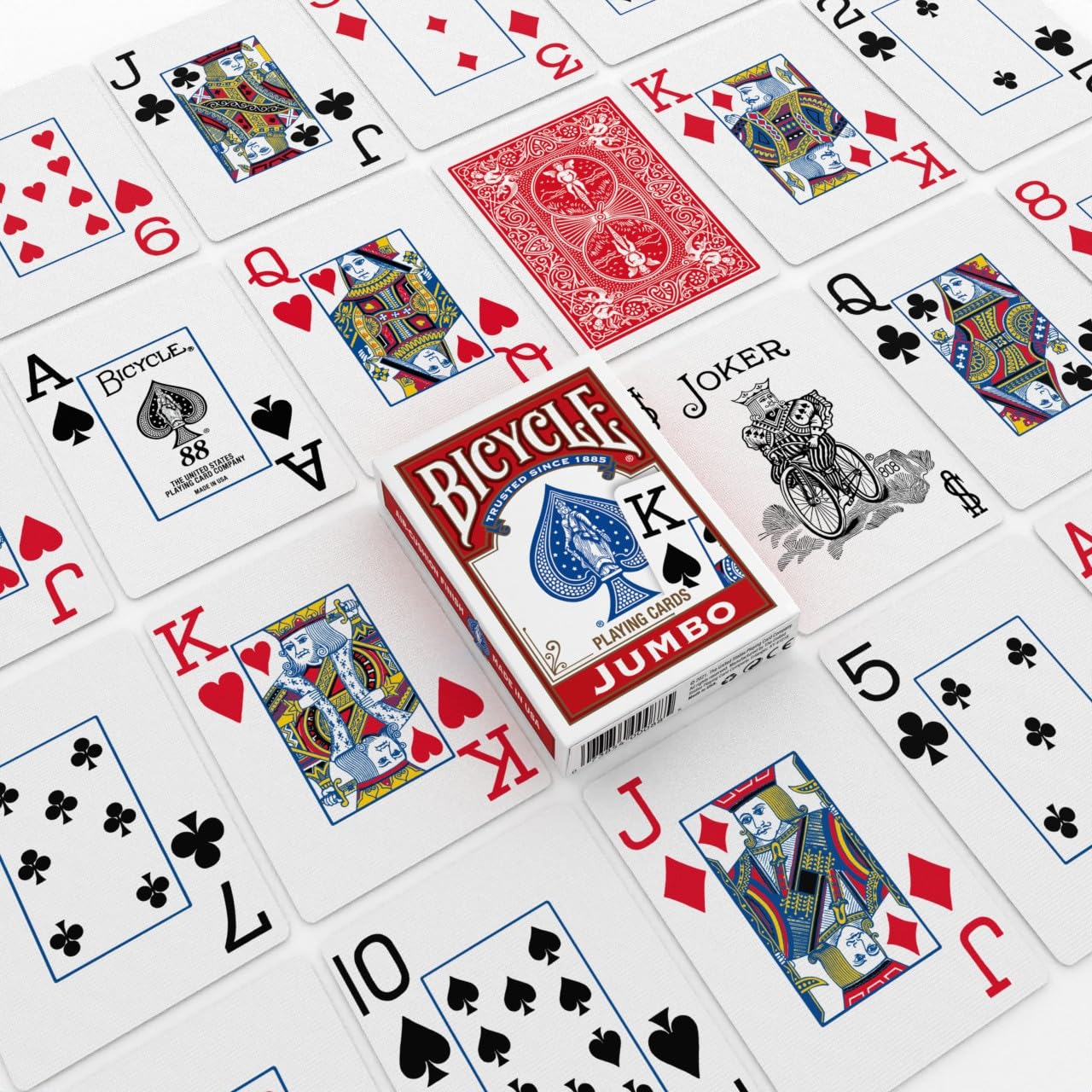 Bicycle Jumbo Index Playing Cards – 2 Pack, Large Print, Poker Size, USA Made