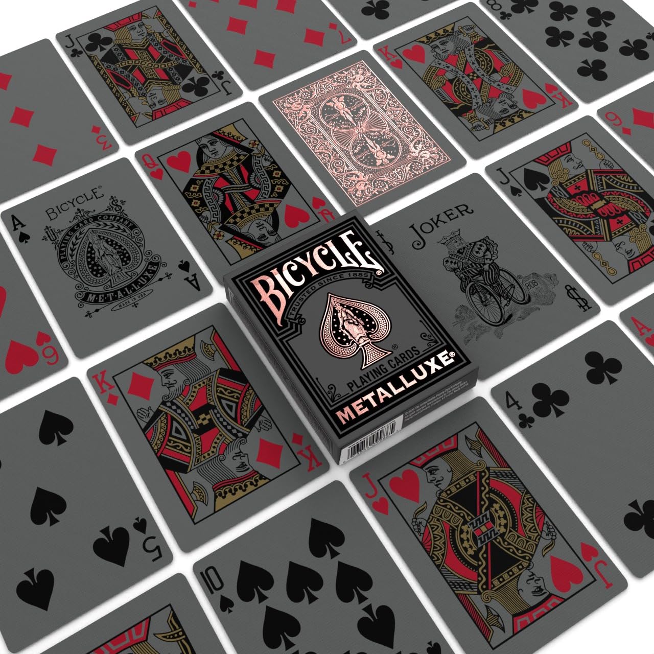 Bicycle Black Metalluxe 3-Pack Bundle – Gold, Silver & Rose Gold Playing Cards