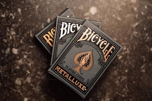 Bicycle Black Metalluxe 3-Pack Bundle – Gold, Silver & Rose Gold Playing Cards