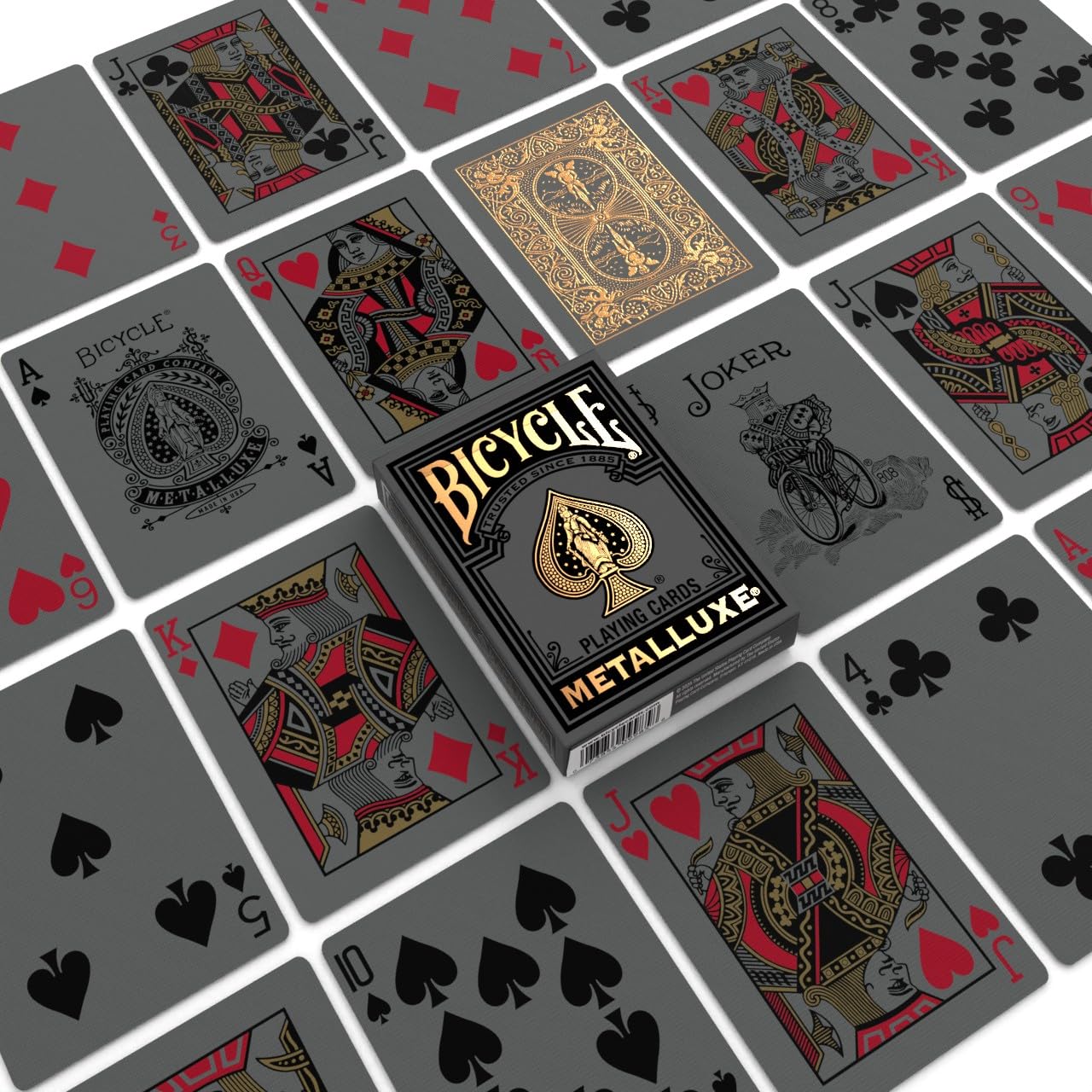 Bicycle Black Metalluxe 3-Pack Bundle – Gold, Silver & Rose Gold Playing Cards