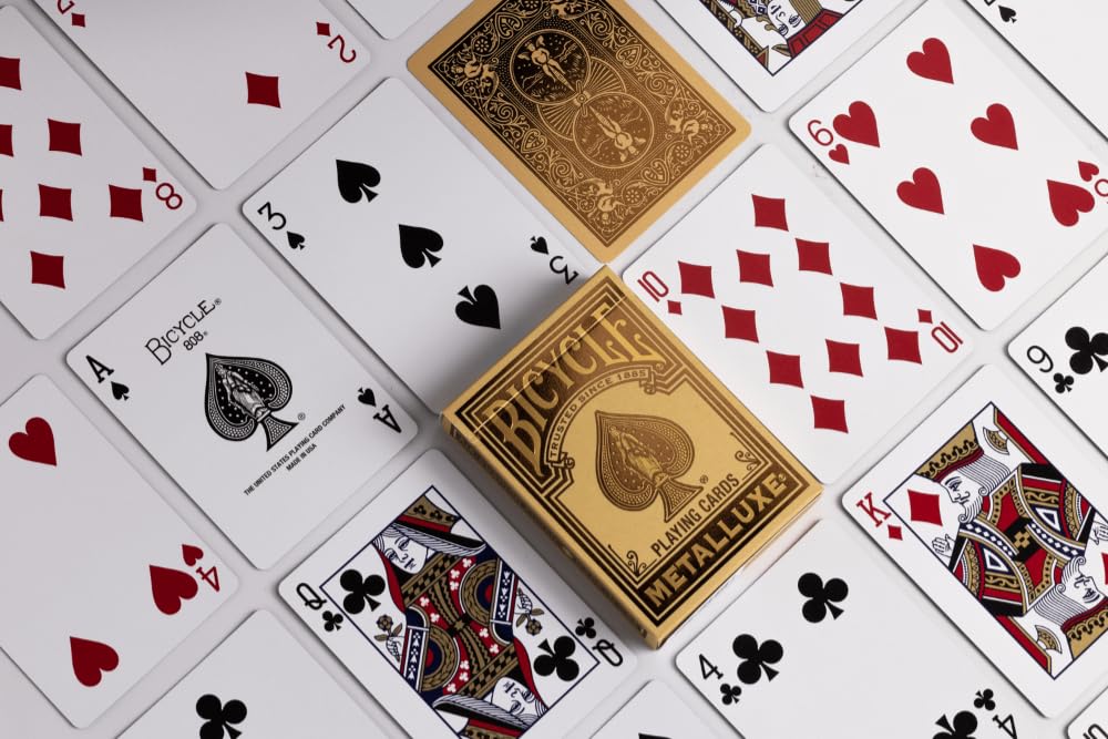 Bicycle Metalluxe Gold Playing Cards - Premium Metal Foil Finish, Poker Size