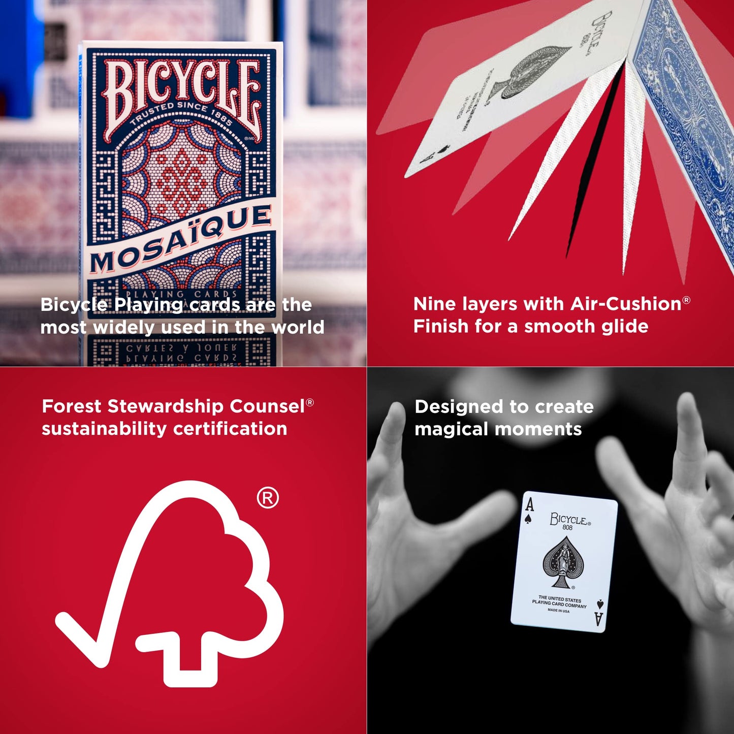 Bicycle Mosaique Playing Cards – Premium USA-Made Mosaic-Style Deck