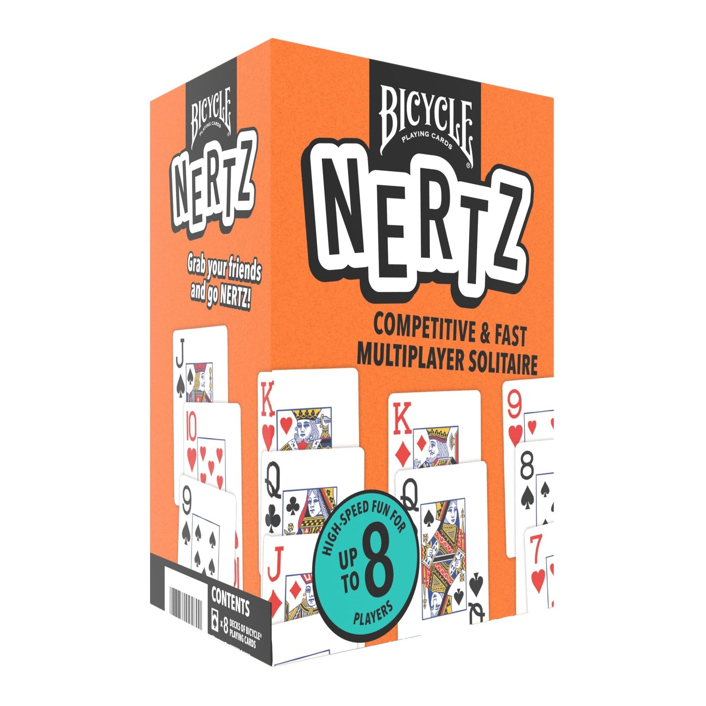 Bicycle Nertz Card Game (8 Decks) – Multiplayer Solitaire for Up to 8 Players | Jumbo Index