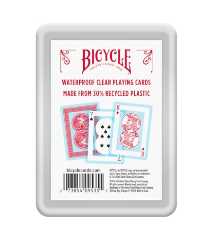 Bicycle Waterproof Playing Cards – Durable Red Plastic Deck for Pool, Beach, Camping & Travel