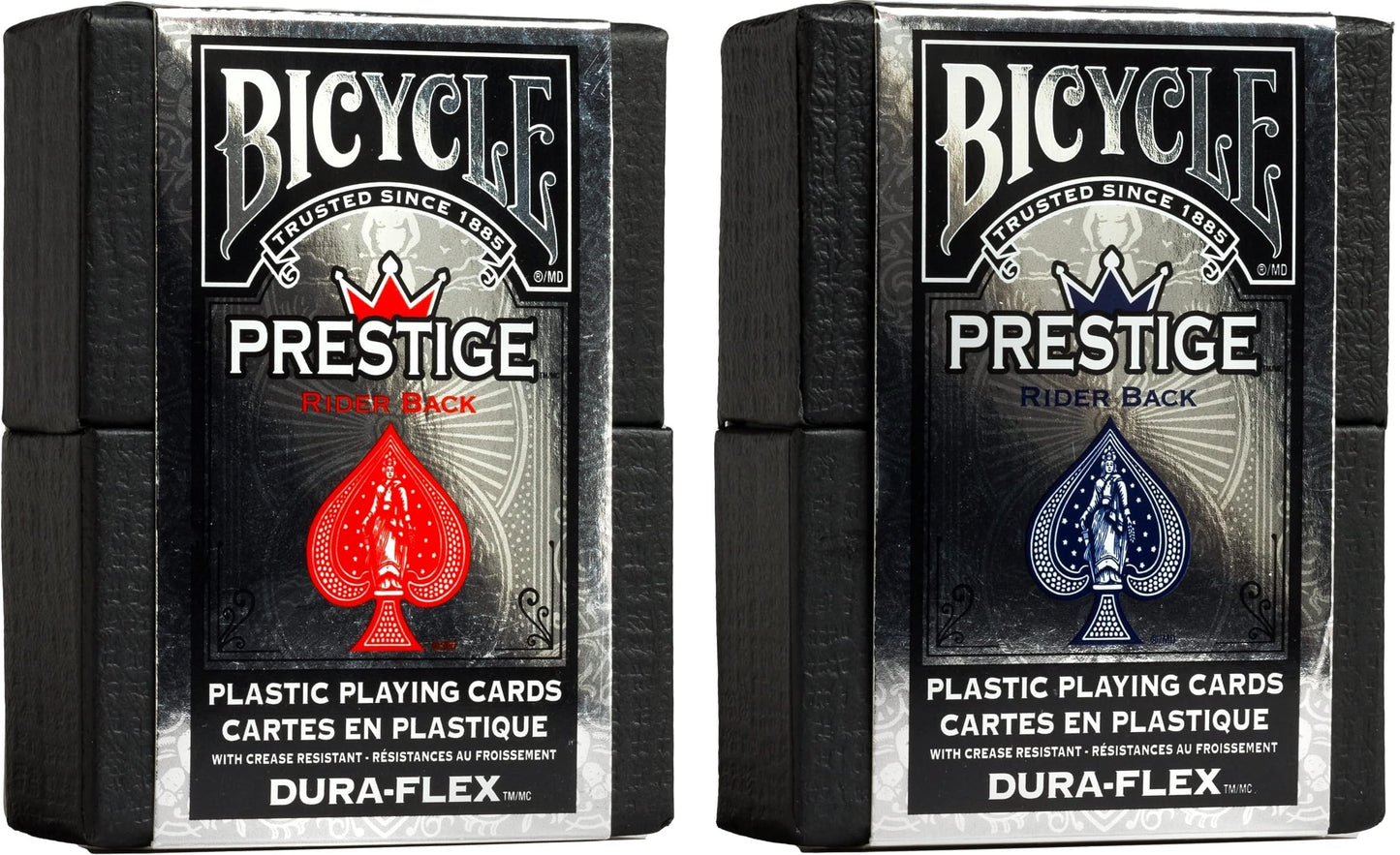 Bicycle Prestige Waterproof Plastic Playing Cards – Red & Blue 2-Pack