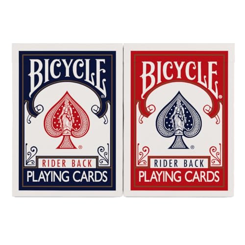 Bicycle Rider Back Playing Cards - 2 Pack (Red & Blue), Standard Poker Size