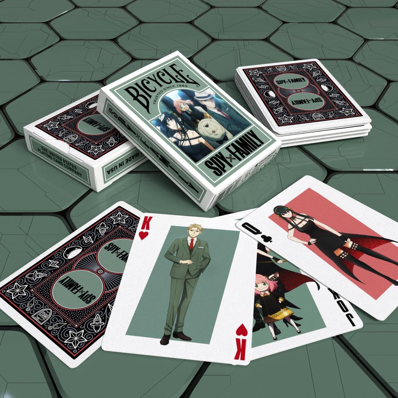 Bicycle Spy x Family Playing Cards – Collector Deck, 52-Poker Size, Air Cushion Finish, USA Made