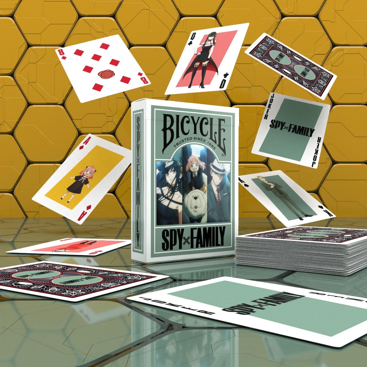 Bicycle Spy x Family Playing Cards – Collector Deck, 52-Poker Size, Air Cushion Finish, USA Made
