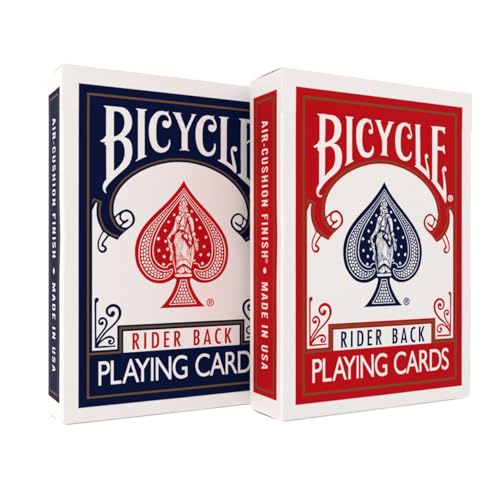 Bicycle Rider Back Standard Index Playing Cards – 12-Deck Bulk Pack (Poker Size, Red & Blue Backs)