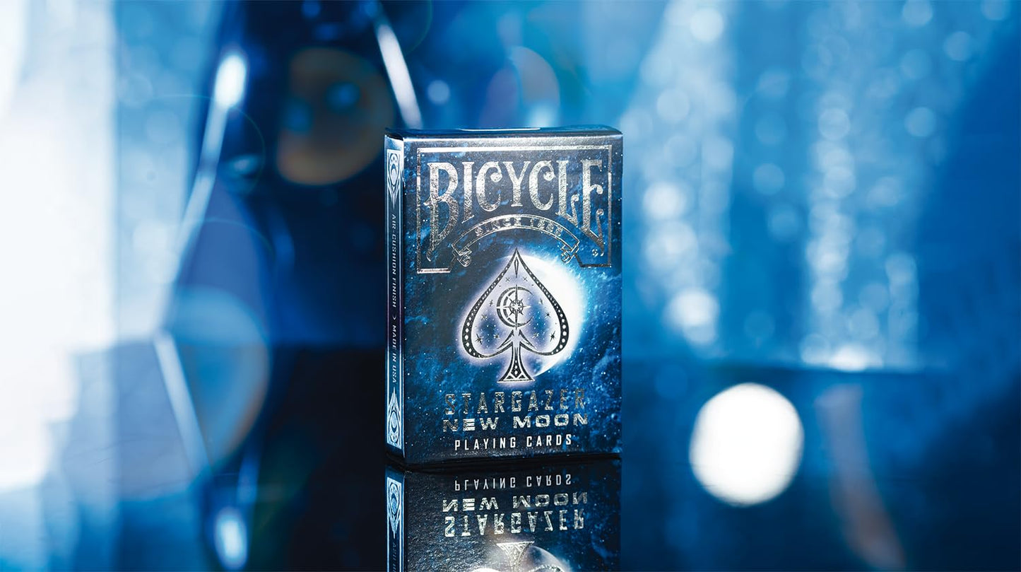 Bicycle Stargazer New Moon Blue Playing Cards – Silver Foil Tuck Case