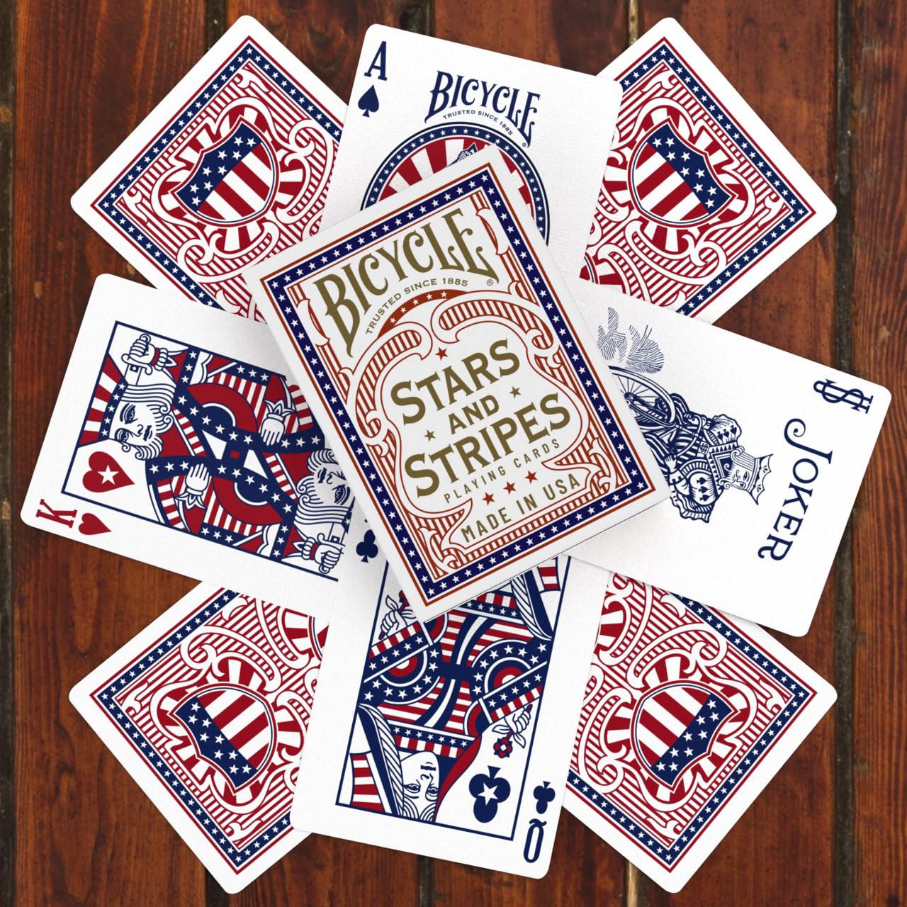 Bicycle Stars and Stripes Playing Card Deck – American Flag Design, USA Made