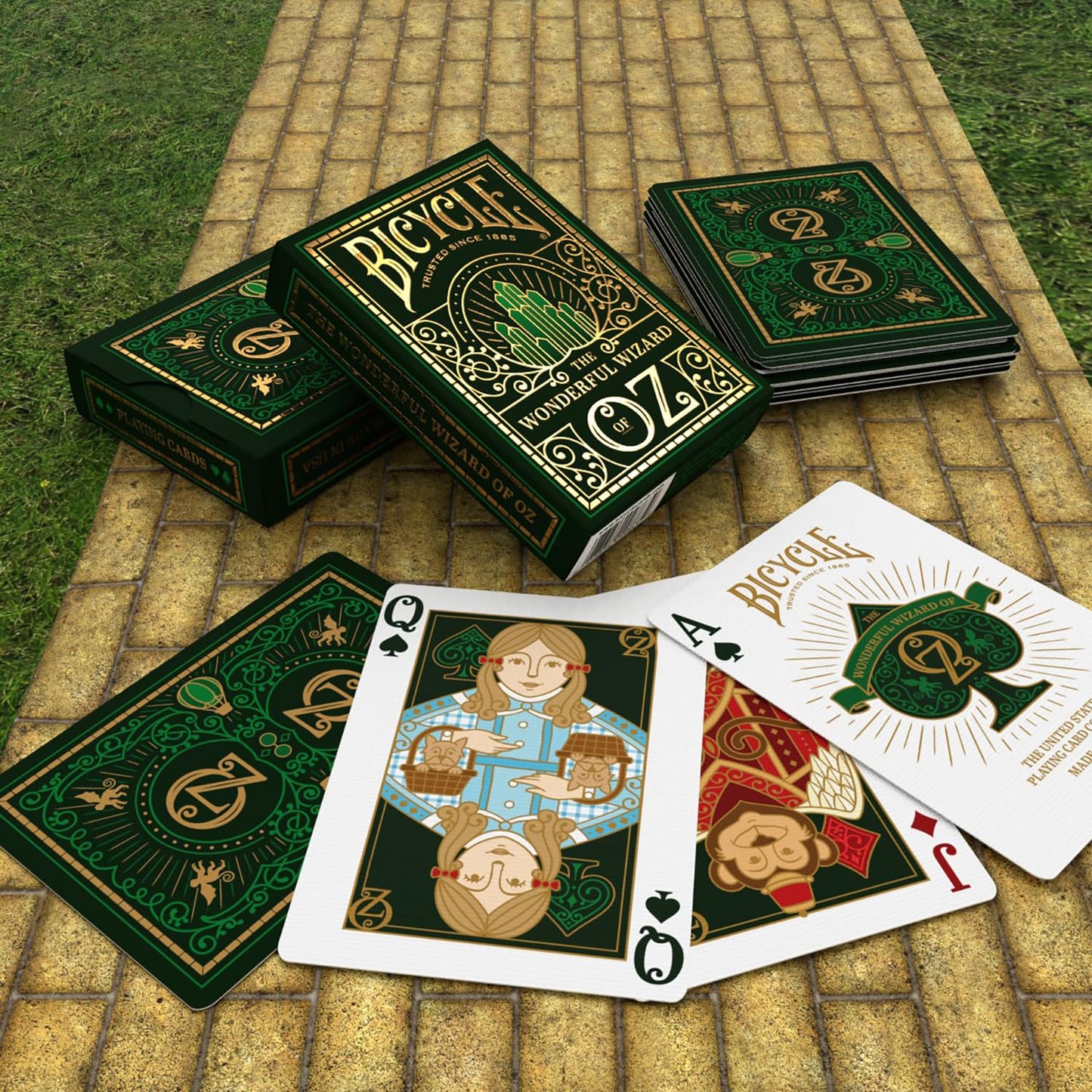 Bicycle Wizard of Oz Playing Cards – Emerald & Gold Deck by USPC