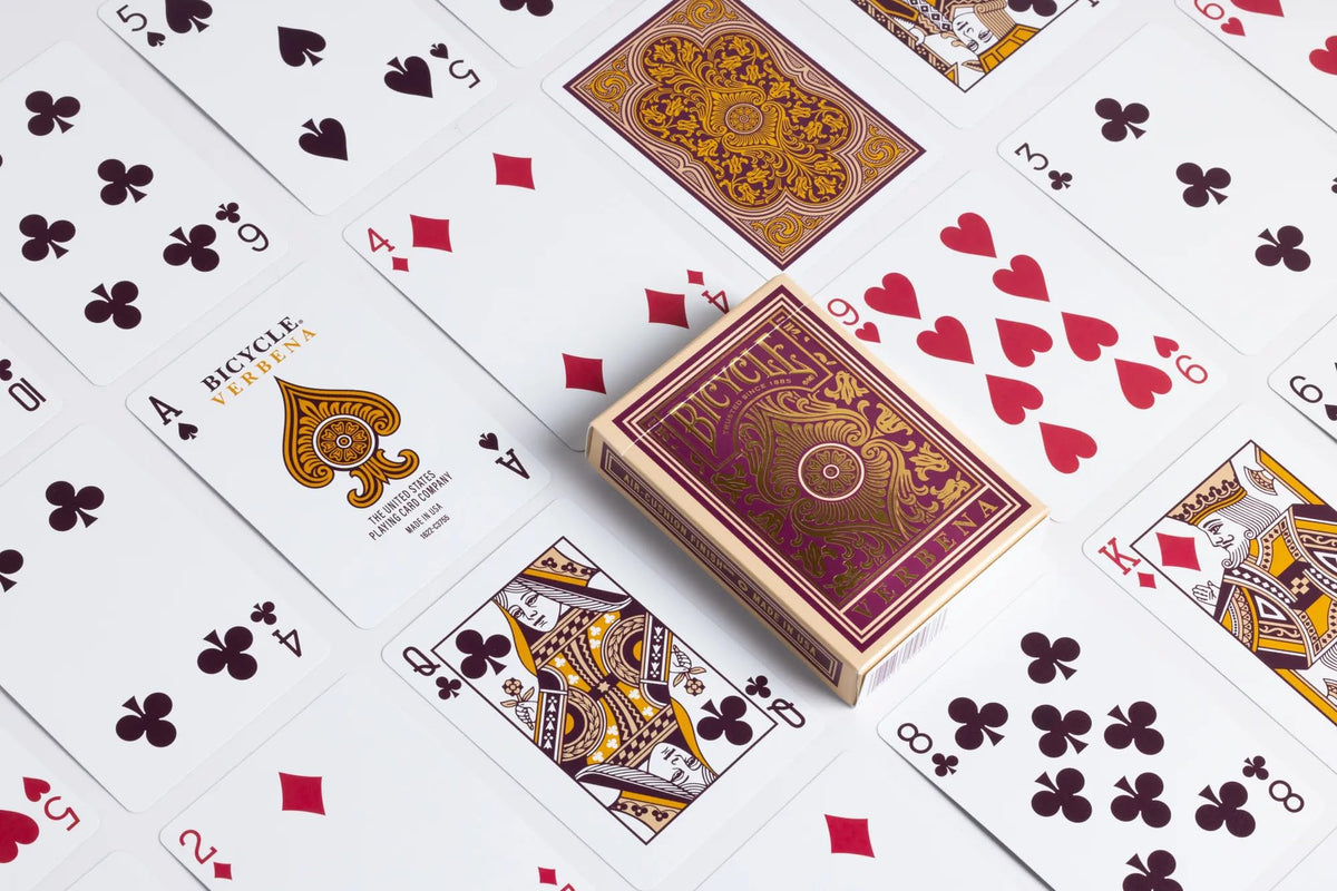 Bicycle Verbena Floral Premium Playing Cards with Gold Foil – 1 Deck