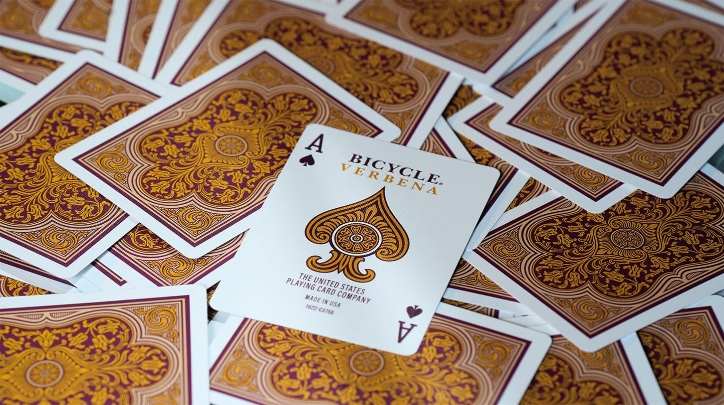 Bicycle Verbena Floral Premium Playing Cards with Gold Foil – 1 Deck