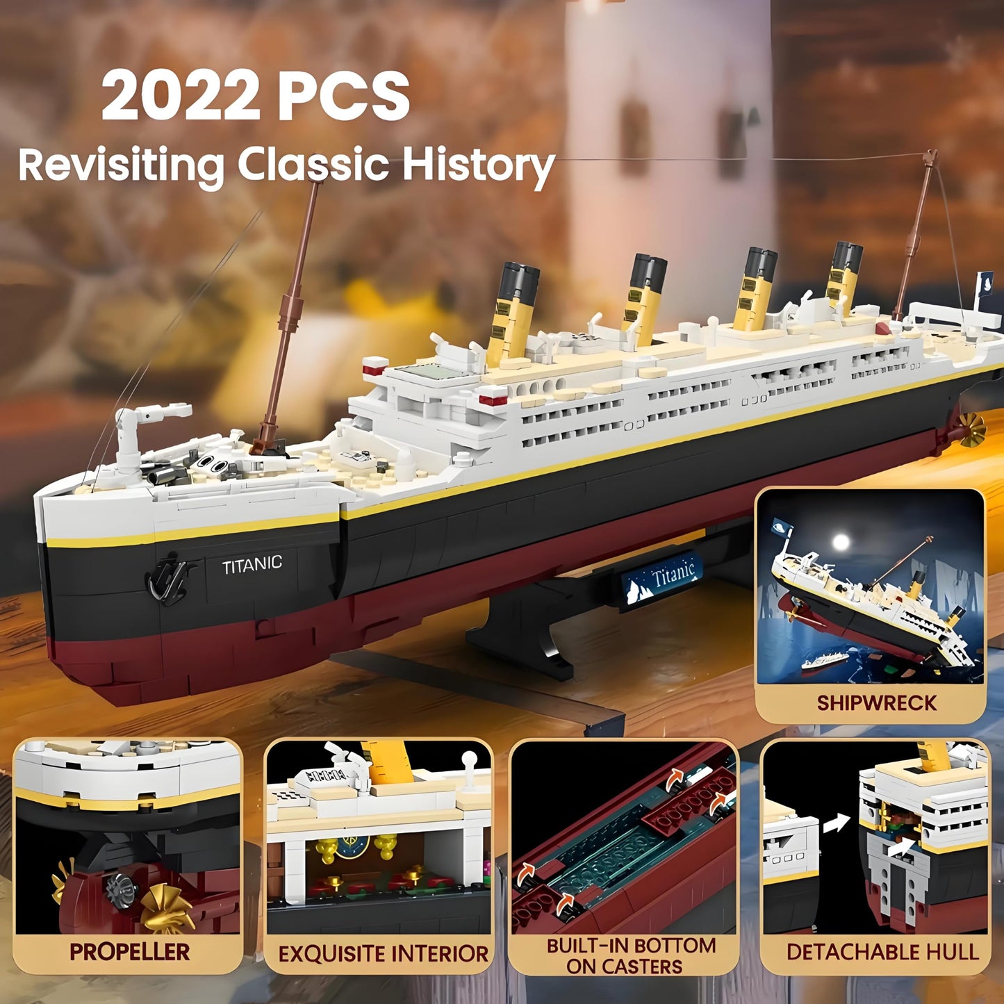 BIDIUTOY Titanic Model Kit - 2022-Piece Large 3D Puzzle