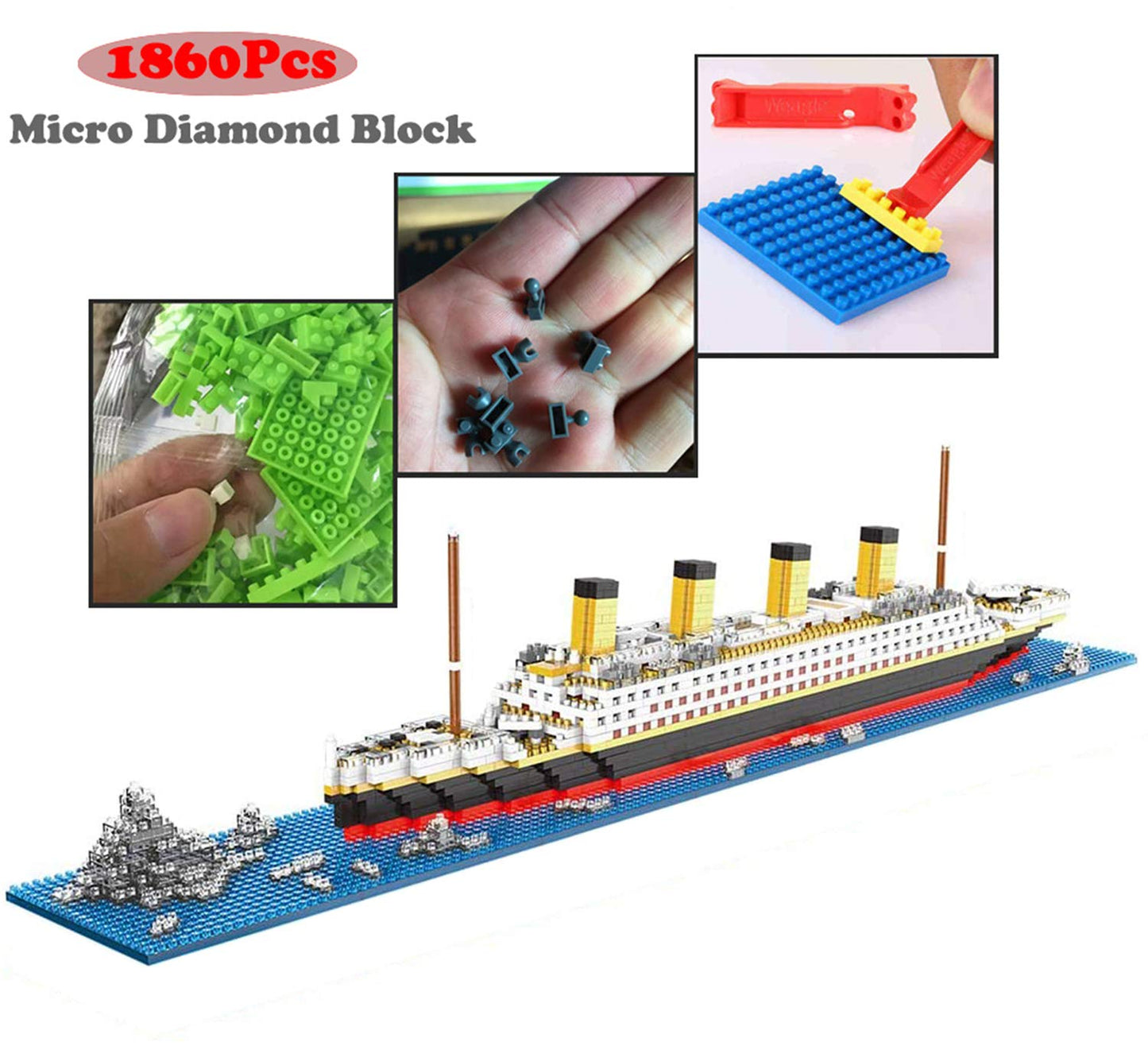 BIDIUTOY Titanic Ship Model Building Block Set – 1860 Micro Blocks | 3D Puzzle Toy