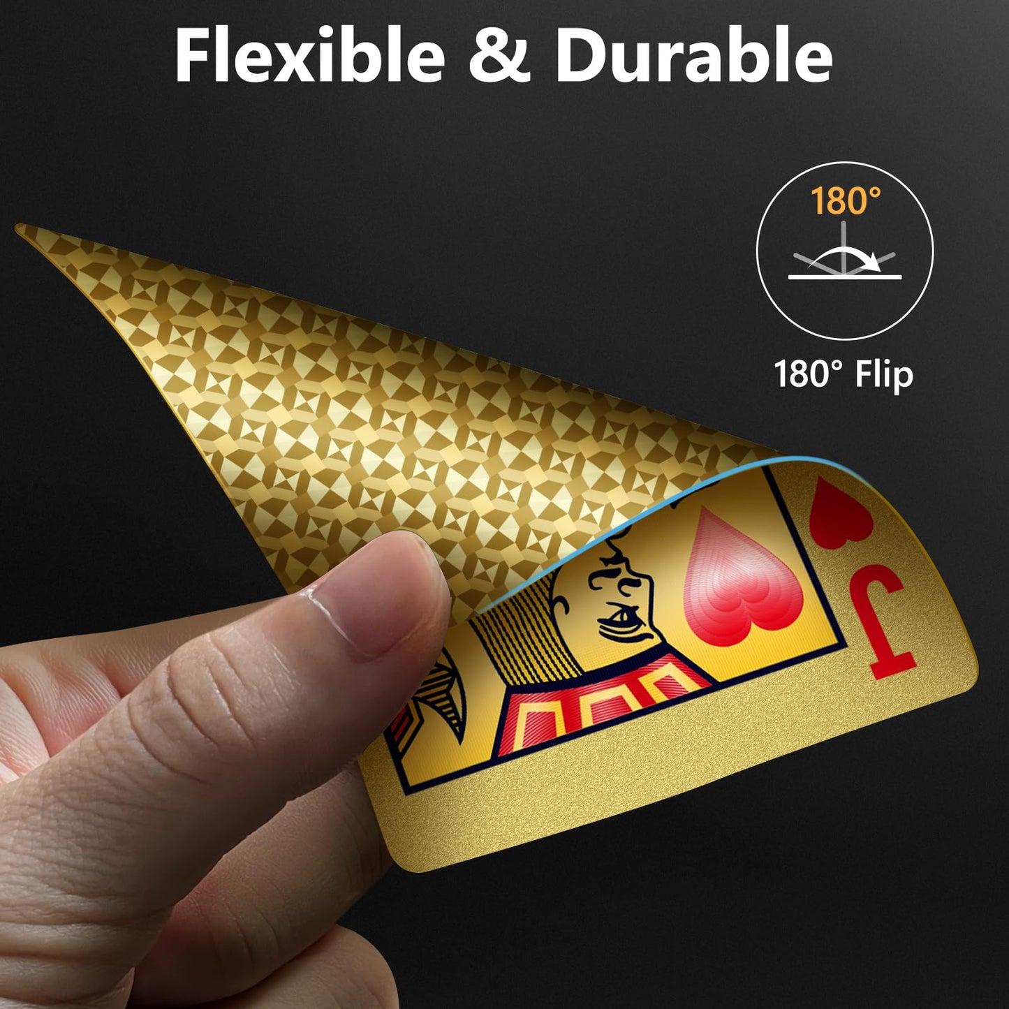 BIERDORF Waterproof Plastic Playing Cards – Premium 54‑Card Deck, Gold Diamond Casino Style
